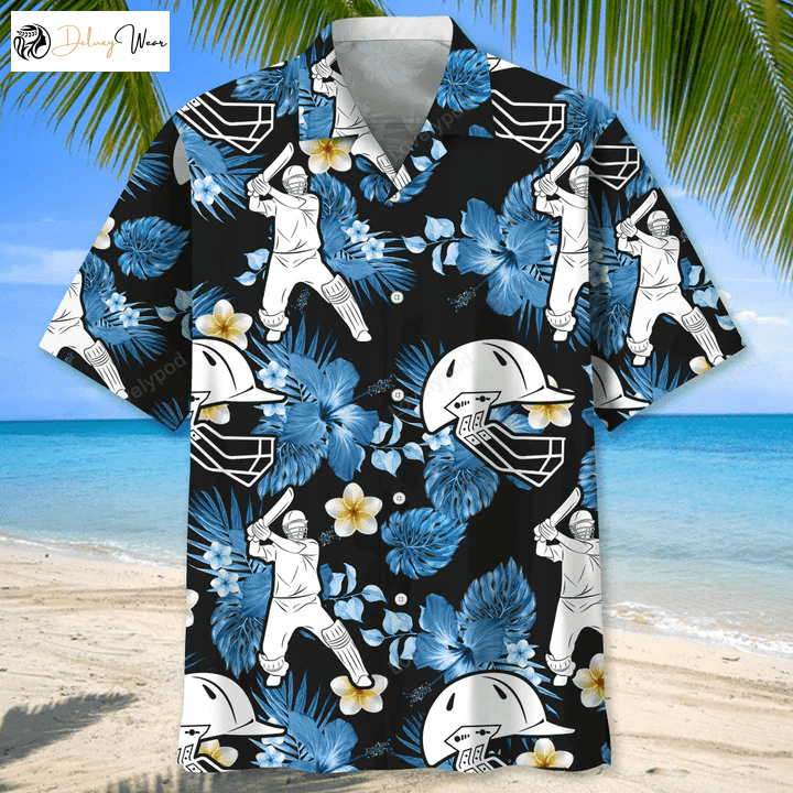Cricket Floral Hawaiian Shirt Gift for Men Women Fans – Perfect Summer Gift for Men and Women Ideal for Cricket Lovers