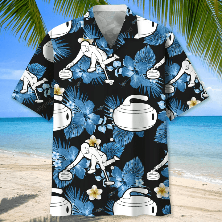 Curling Blue Nature Hawaiian Shirt Gift for Men Women Fans for Men – Perfect Summer Gift!