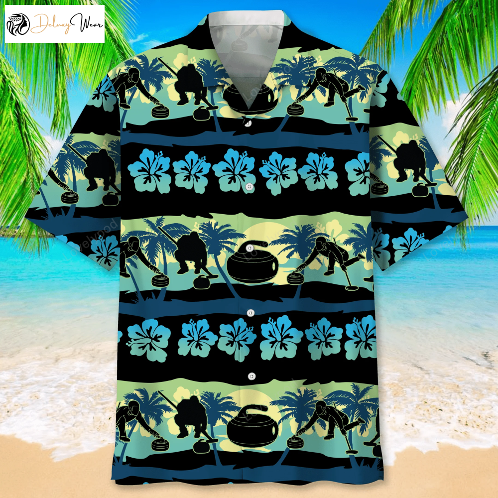 Curling Blue Nature Hawaiian Shirt Gift for Men Women Fans for Men – Perfect Summer Gift!