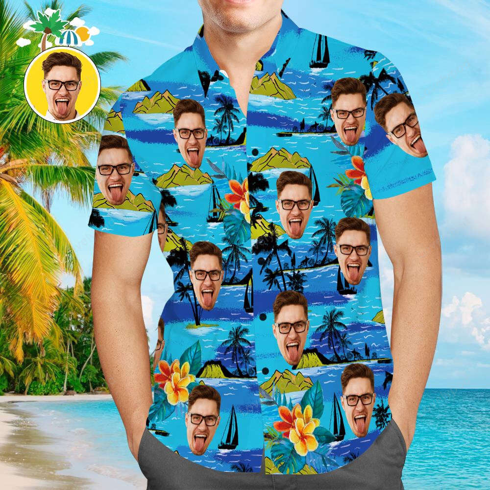 Custom Gang Style Hawaiian Shirt Gift for Men Women Fans for Men – Stand Out with a Unique Face Design