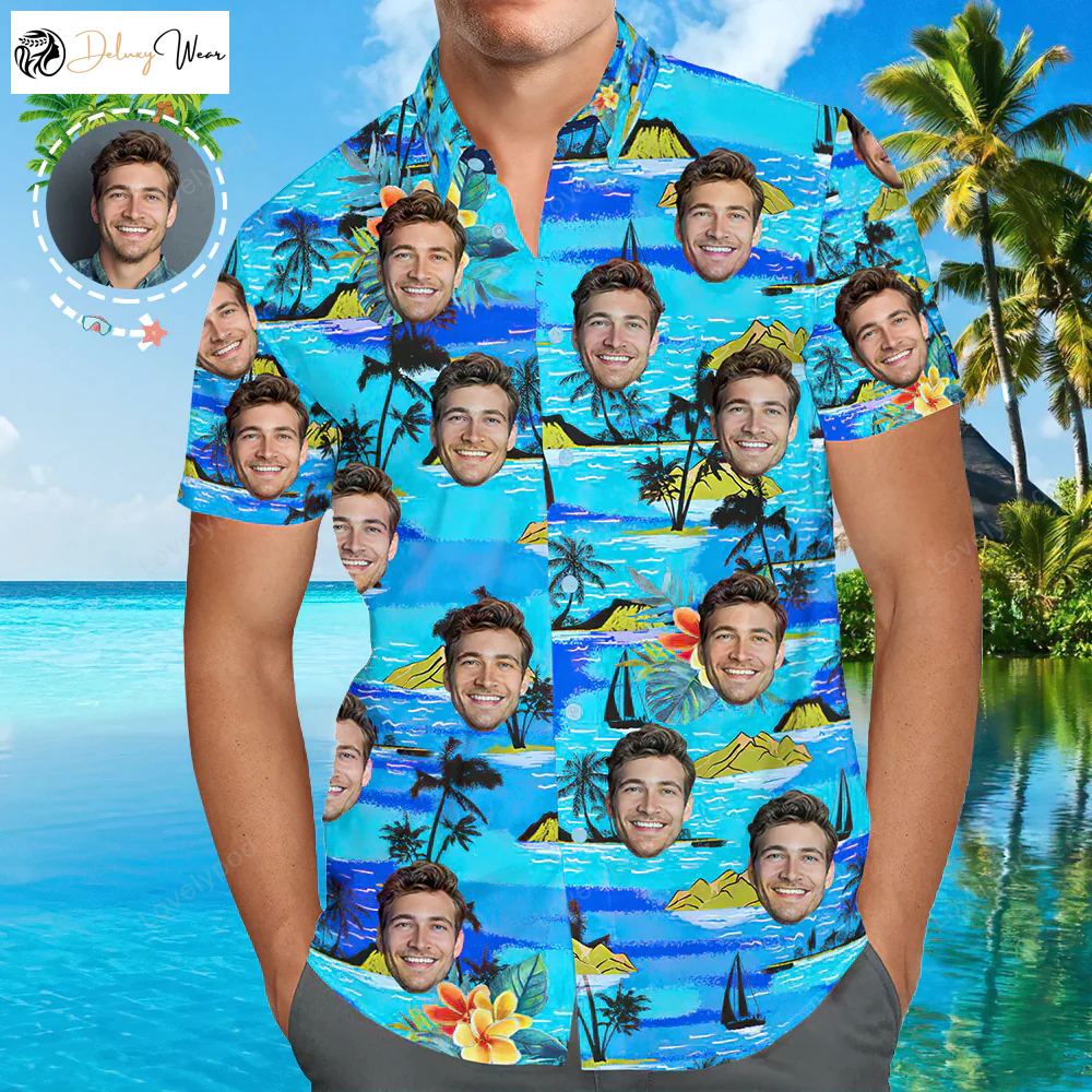 Custom Gang Style Hawaiian Shirt Gift for Men Women Fans for Men – Stand Out with a Unique Face Design