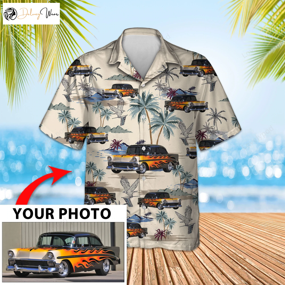Custom Image Seamless Hawaiian Shirt Gift for Men Women Fans for Men & Women – Summer Short Sleeve Aloha Shirt Gift for Men Women Fans