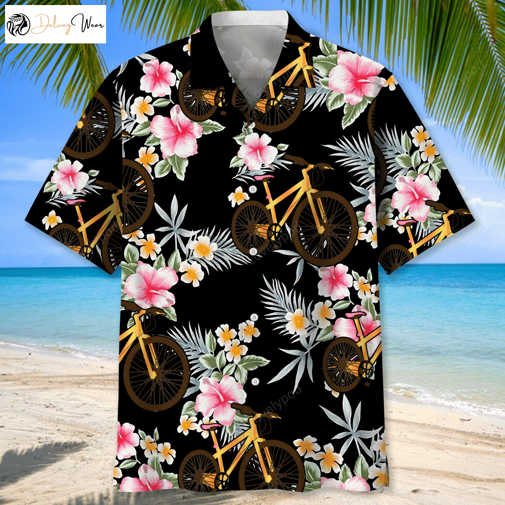 Cycling Floral Pattern Hawaiian Shirt Gift for Men Women Fans for Men: Perfect Summer Gift for Cycling Lovers