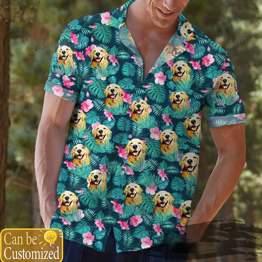 Men s Dog Personalized Hawaiian Shirt Gift for Men Women Fans – Short Sleeve Aloha Style for Hawaii Honeymoon