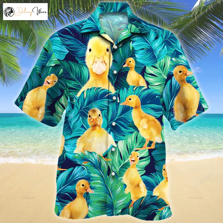 Duckling Lovers Hawaiian Shirt Gift for Men Women Fans Men s Casual Button Down Short Sleeve