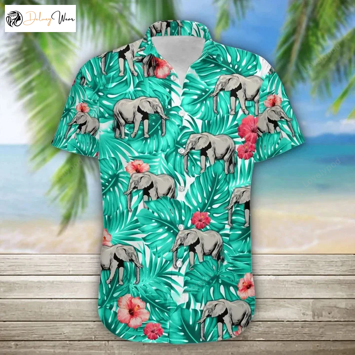 Exotic Elephant Hawaiian Shirt Gift for Men Women Fans: Stunning Tropical Jungle Design for an Awesome Look