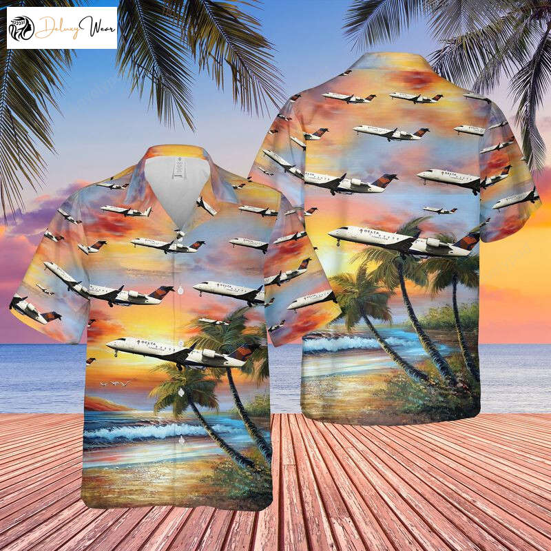 Stylish Endeavor Air CRJ-200LR Hawaiian Shirt Gift for Men Women Fans: Embrace Island Vibes with Bombardier Design