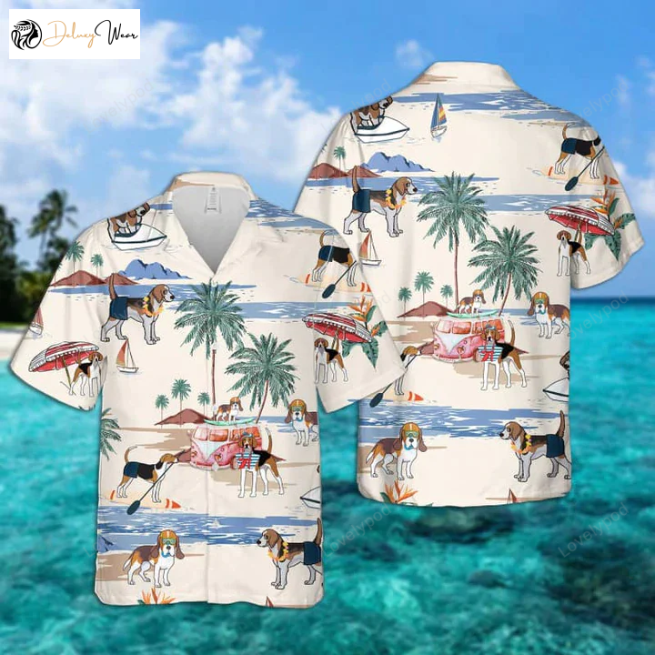 English Foxhound Summer Beach Hawaiian Shirt Gift for Men Women Fans – Men s Short Sleeve Aloha Beachwear