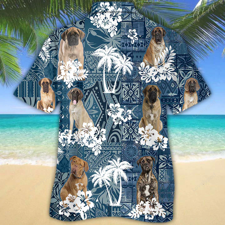 English Mastiff Hawaiian Shirt Gift for Men Women Fans: Flower Aloha Dog Lovers Tee
