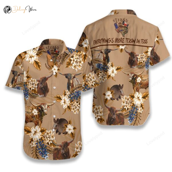 Authentic Texan Vibes: Everything s More Texan In Texas Hawaiian Shirt Gift for Men Women Fans