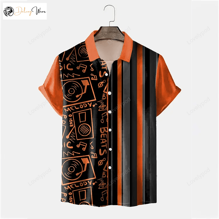 Stylish Colorblock Hawaiian Shirt Gift for Men Women Fans: Trendy Fashion Casual Short Sleeve Design