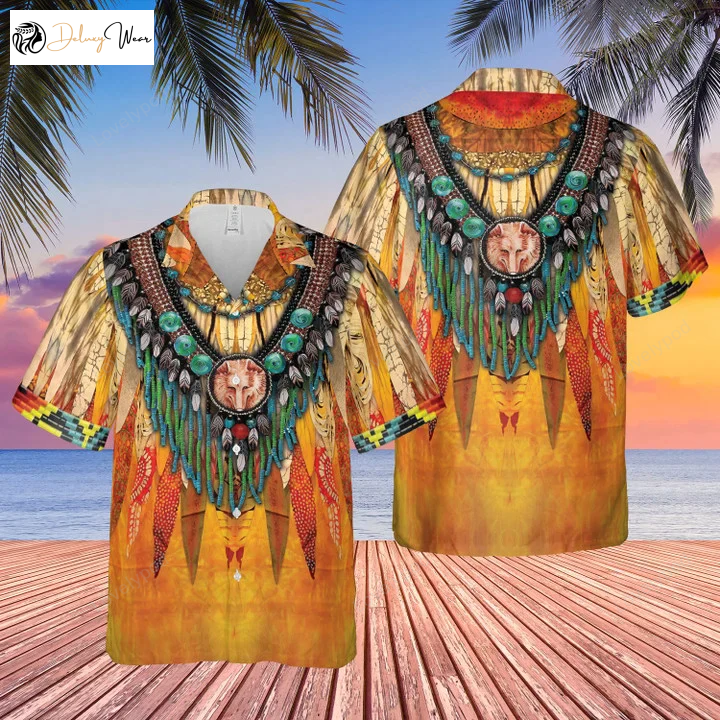 Vibrant Native American Watercolor Hawaiian Shirt Gift for Men Women Fans – Unique Design for a Stylish Look!