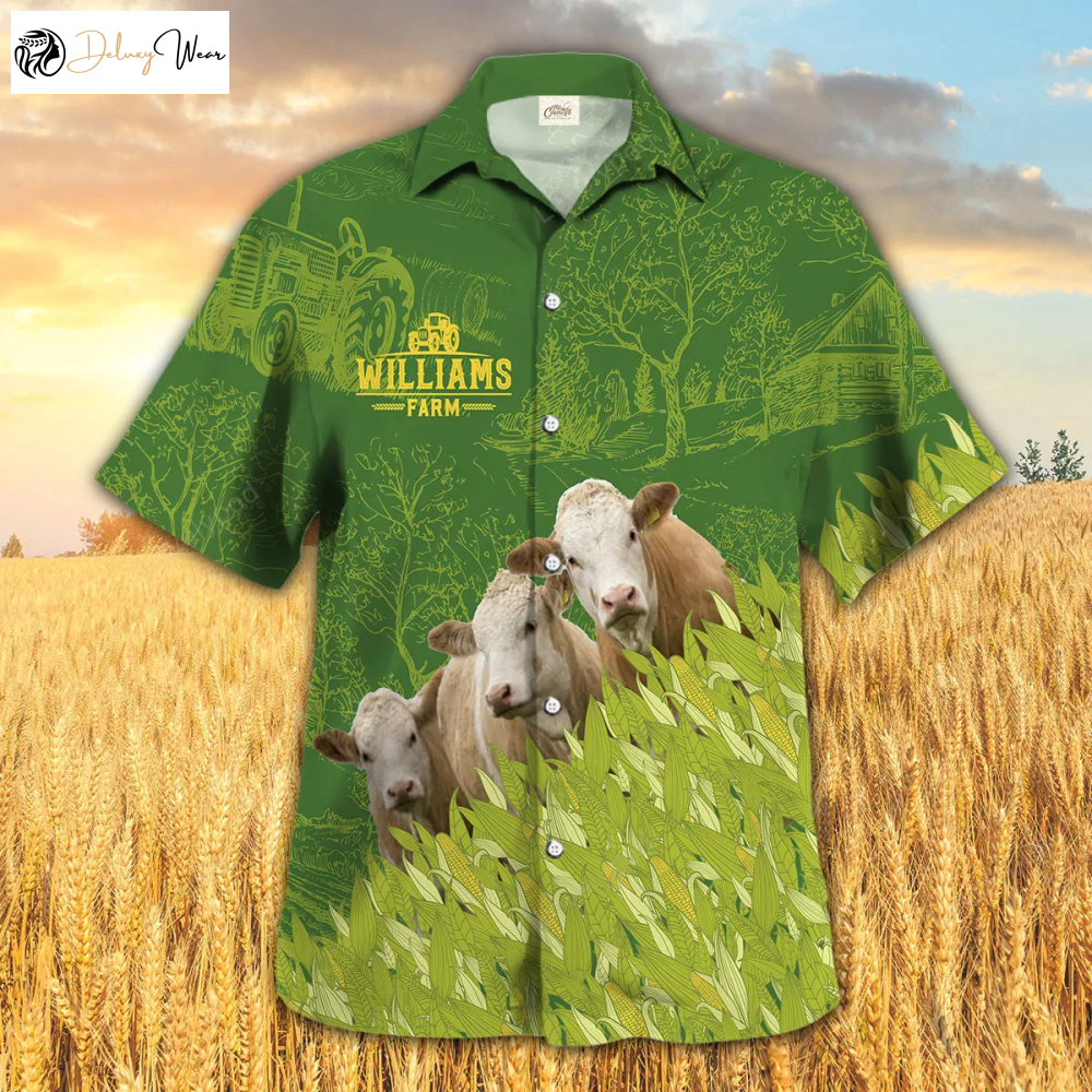 Fleckvieh Farm Corn Pattern Hawaiian Shirt Gift for Men Women Fans – Stylish Summer Attire for Men and Women