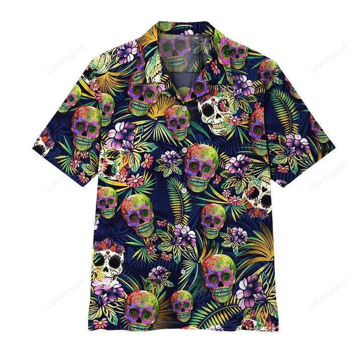 Floral Skull Aloha Hawaiian Shirt Gift for Men Women Fanss – Perfect for Skull Lovers and Men in Hawaii