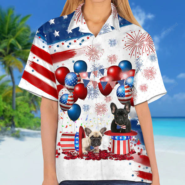 French Bulldog Independence Day Hawaiian Shirt Gift for Men Women Fans 4th of July Men & Women s Shirt Gift for Men Women Fans