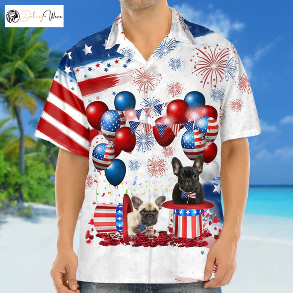 French Bulldog Independence Day Hawaiian Shirt Gift for Men Women Fans 4th of July Men & Women s Shirt Gift for Men Women Fans