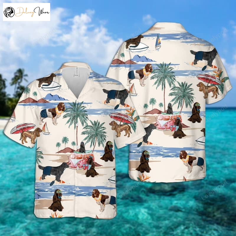 Stylish French Spaniel Summer Beach Hawaiian Shirt Gift for Men Women Fans for Dogs – Short Sleeve Dog-Friendly Design