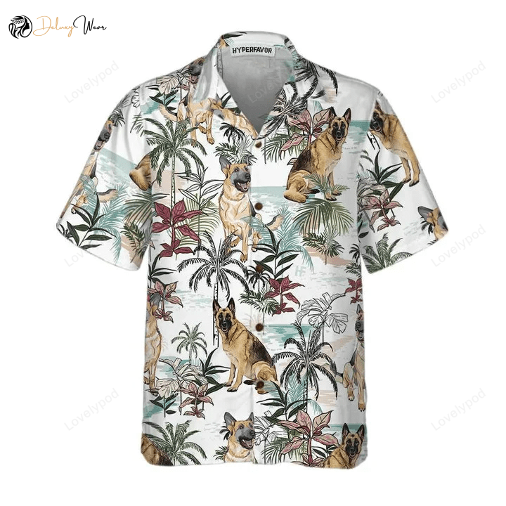 Summer Tropical German Shepherd Hawaiian Shirt Gift for Men Women Fans – Trendy Lightweight and Fun!