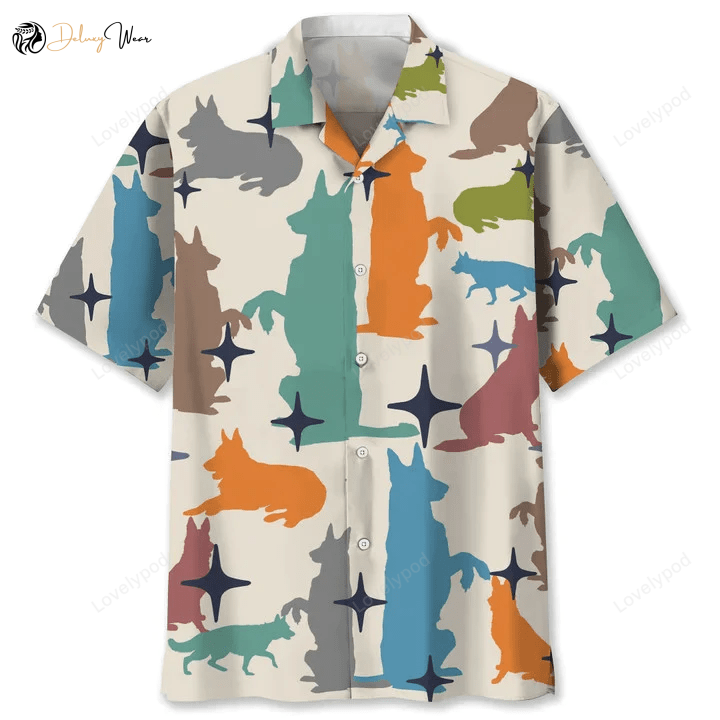 German Shepherd Vintage Hawaiian Shirt Gift for Men Women Fans – Men s Summer Gift for Dog Lovers