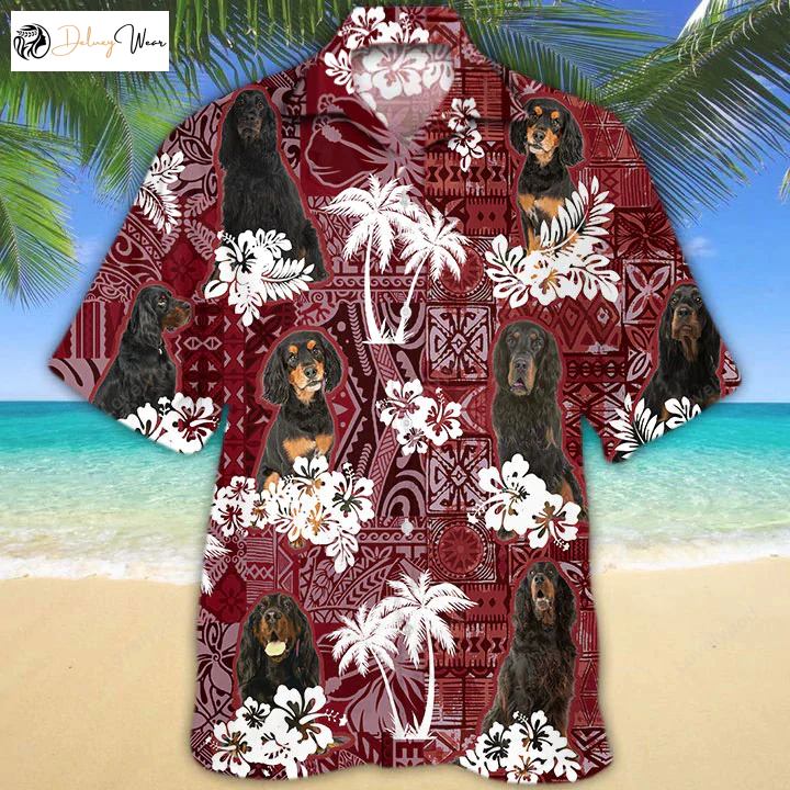 Gordon Setter Hawaiian Shirt Gift for Men Women Fans – Perfect Gift for Dog Lovers Men s Stylish Aloha Shirt Gift for Men Women Fans