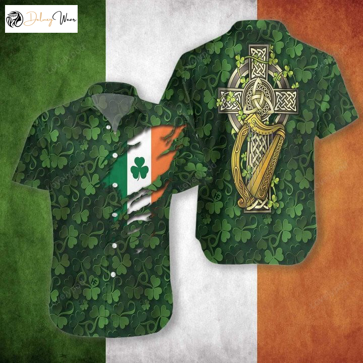Hawaiian Aloha Shirt Gift for Men Women Fans: St Patrick s Day Shamrock & Irish Day Designs