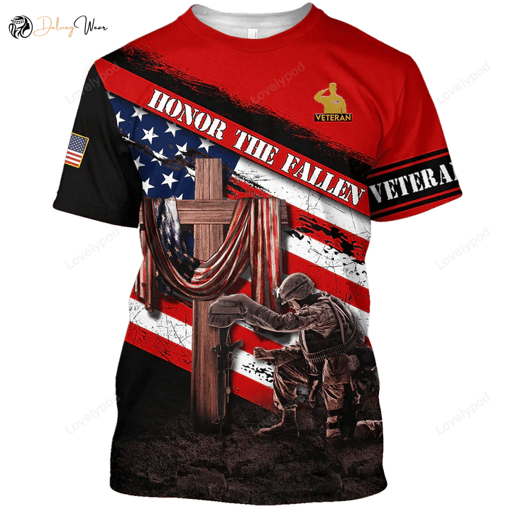 Honor The Fallen: 3D All Over Printed Unisex Hawaiian Shirt Gift for Men Women Fans – US Veteran Apparel