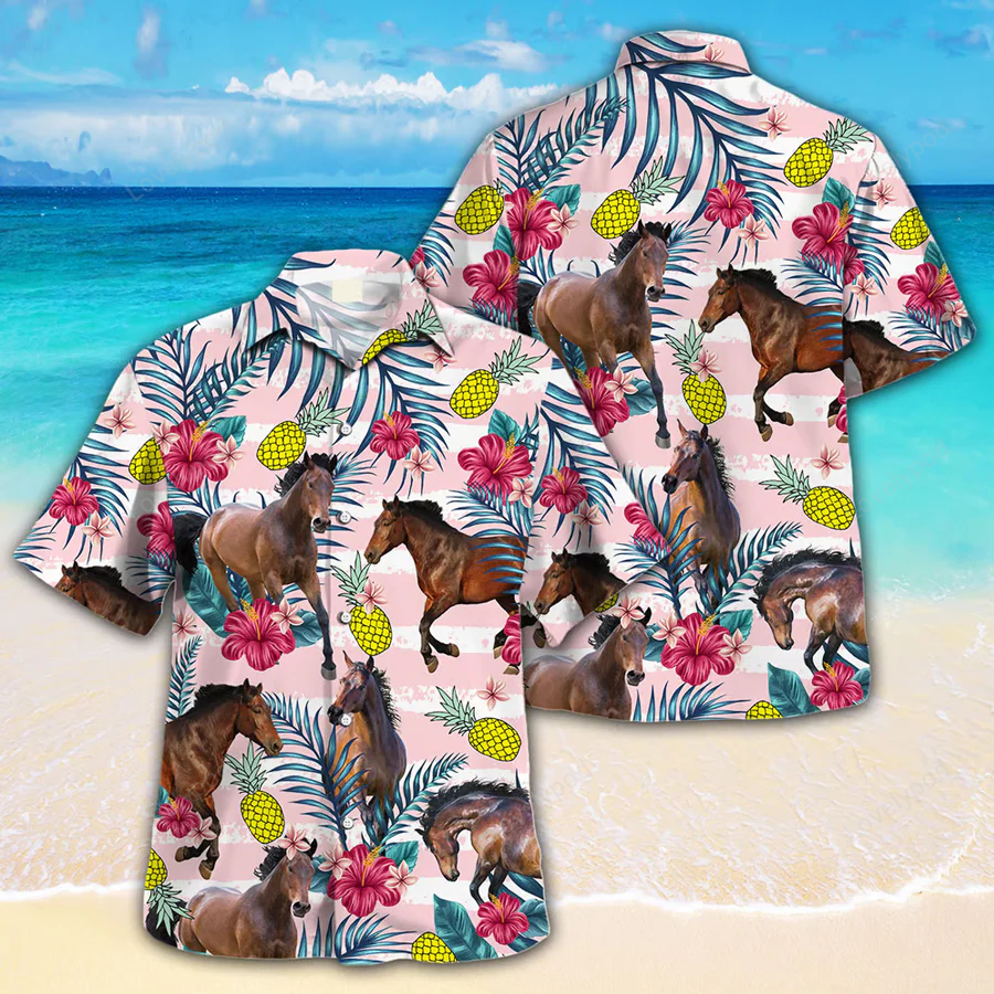 Horse Hawaiian Shirt Gift for Men Women Fans: Stylish Summer Attire for Farm Lovers – Unisex Design