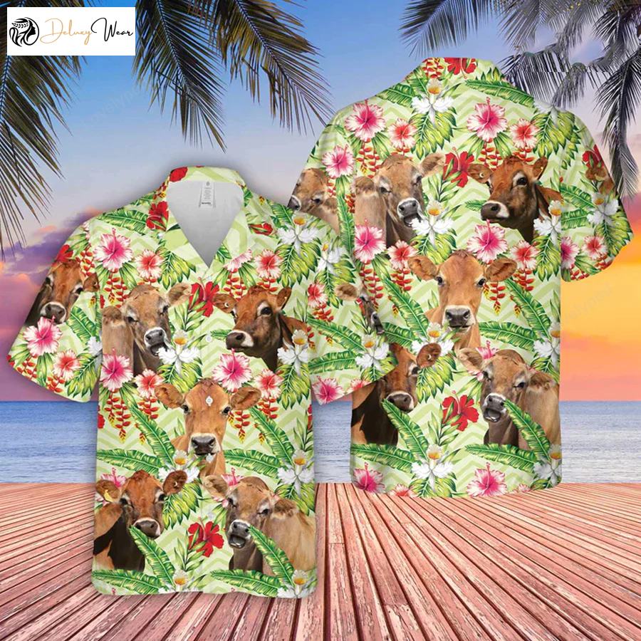 Farm Lover Hawaiian Shirt Gift for Men Women Fans: Jersey Hibiscus Floral 3D Casual Button Down – Perfect for Hawaii Vibes!