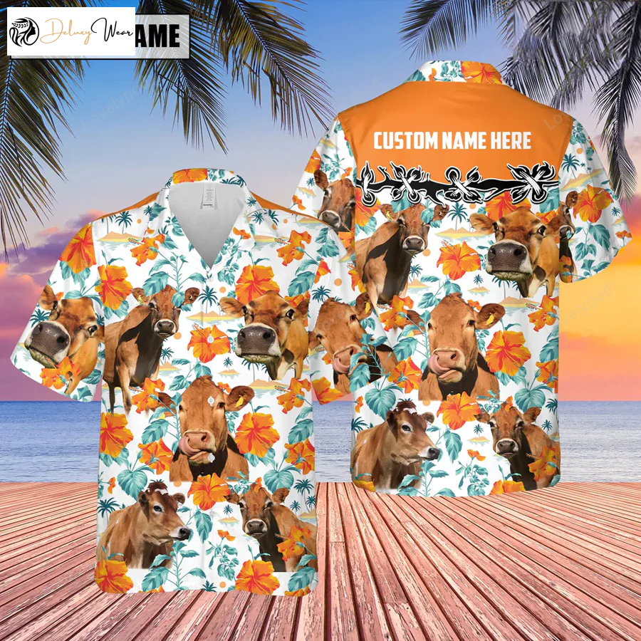 Custom Name Jersey Hibiscus Floral 3D Hawaiian Shirt Gift for Men Women Fans – Perfect Summer Gifts for Men & Women
