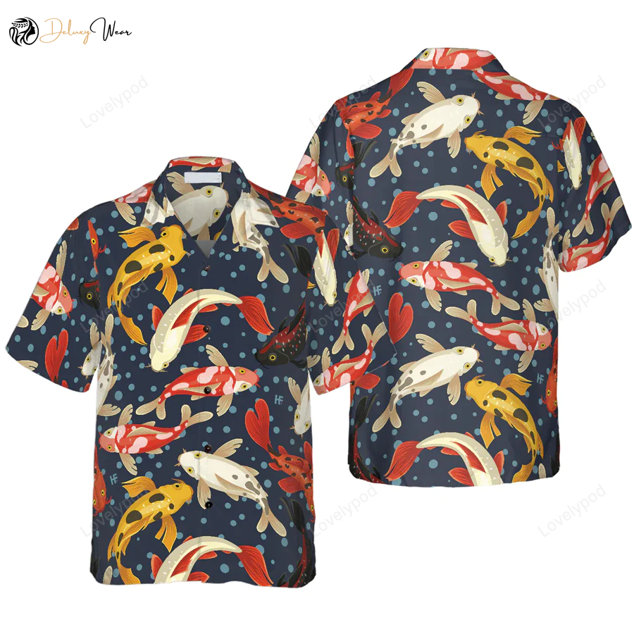 Koi Fish Pattern Hawaiian Shirt Gift for Men Women Fans – Unisex Hawaiian Shirt Gift for Men Women Fans for Men & Women