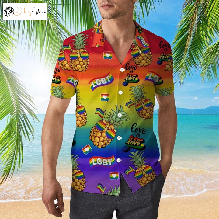 LGBT Pride Hawaiian Shirt Gift for Men Women Fanss: Perfect Gaymer & Lesbian Couple Gifts Pineapple Design