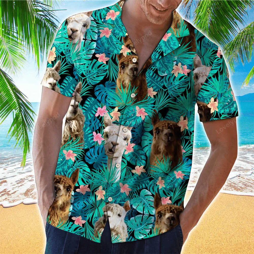 Llama Smile Hawaiian Shirt Gift for Men Women Fans: Spread Joy with a Worldly Twist!