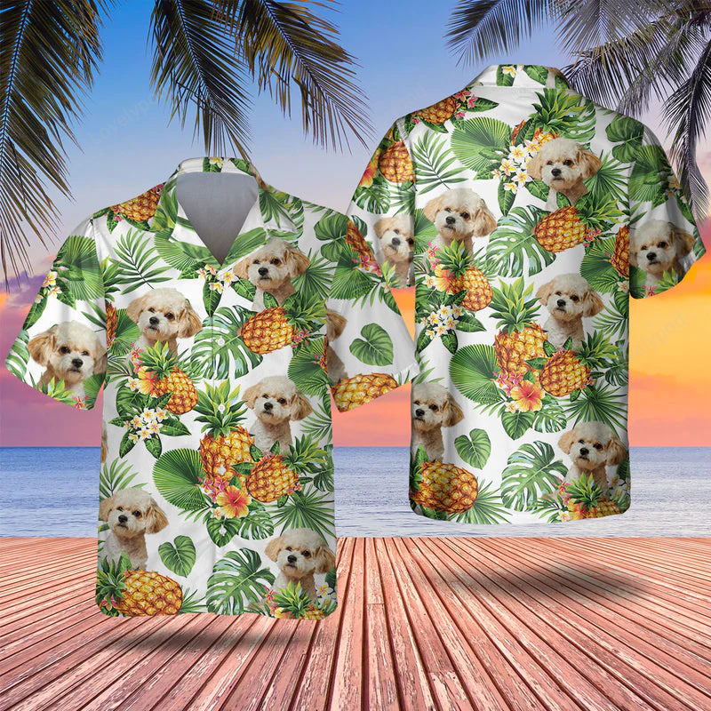 Maltipoo Tropical Pattern Hawaiian Shirt Gift for Men Women Fans: Dog Lover s Summer Gift for Men & Women