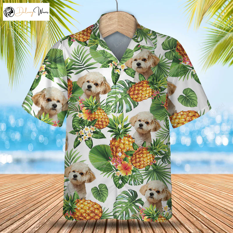 Maltipoo Tropical Pattern Hawaiian Shirt Gift for Men Women Fans: Dog Lover s Summer Gift for Men & Women