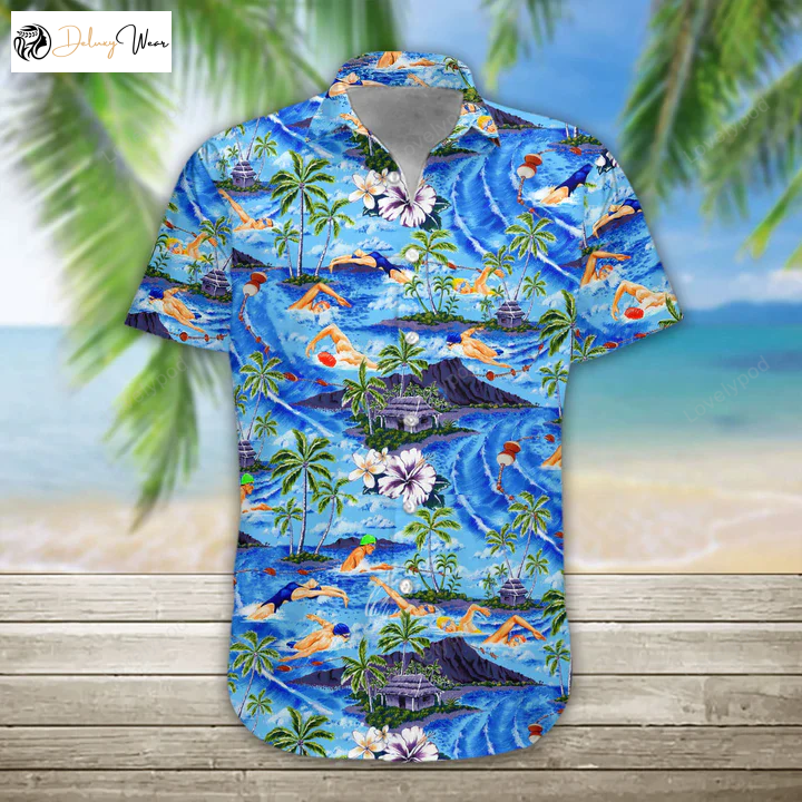Men s Hawaiian Shirt Gift for Men Women Fans – Stylish Short Sleeve Aloha Beach Shirt Gift for Men Women Fans for Swimming and More