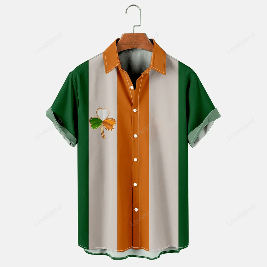 St Patrick s Day Men s Hawaiian Shirt Gift for Men Women Fans: Shamrock Print Festive & Stylish