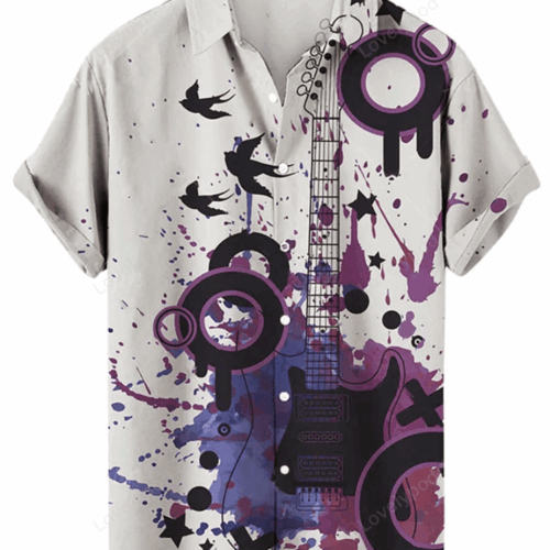 Men s Woven Printed Cardigan: Stylish Hawaiian Shirt Gift for Men Women Fans for Music Lovers Perfect Summer Gift – Men Women