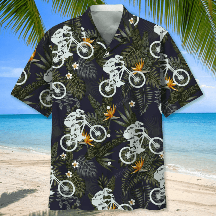 Hawaiian Nature Mountain Bike Shirt Gift for Men Women Fans: Perfect Camping Gift for Mountain Bikers