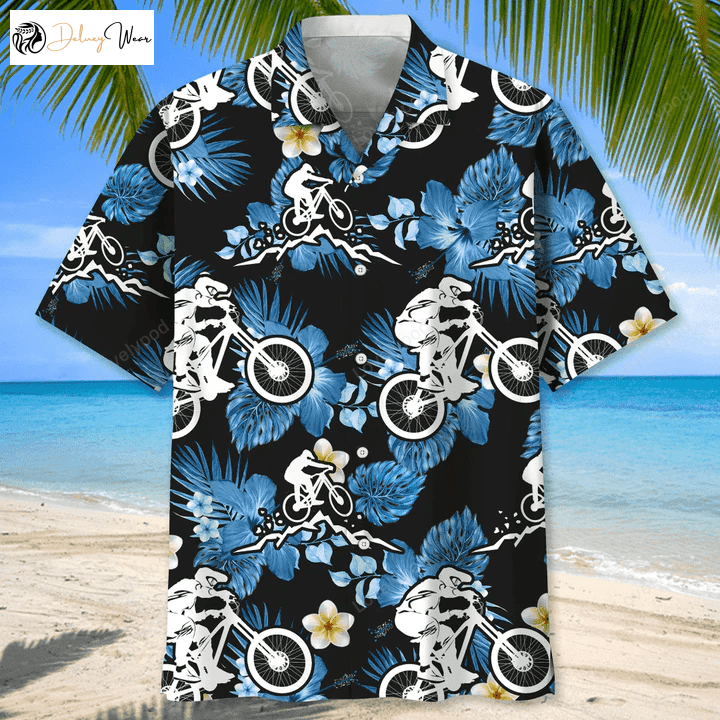 Hawaiian Nature Mountain Bike Shirt Gift for Men Women Fans: Perfect Camping Gift for Mountain Bikers