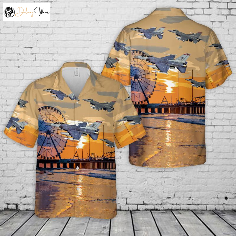 Show Your Patriotism with the 177th Fighter Wing F-16 Hawaiian Shirt Gift for Men Women Fans from New Jersey Air National Guard