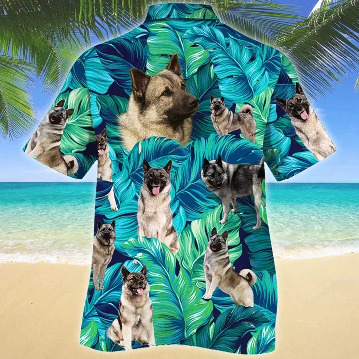 Stylish Norwegian Elkhound Dog Tropical Hawaiian Shirt Gift for Men Women Fans: Embrace the Tropical Vibe!