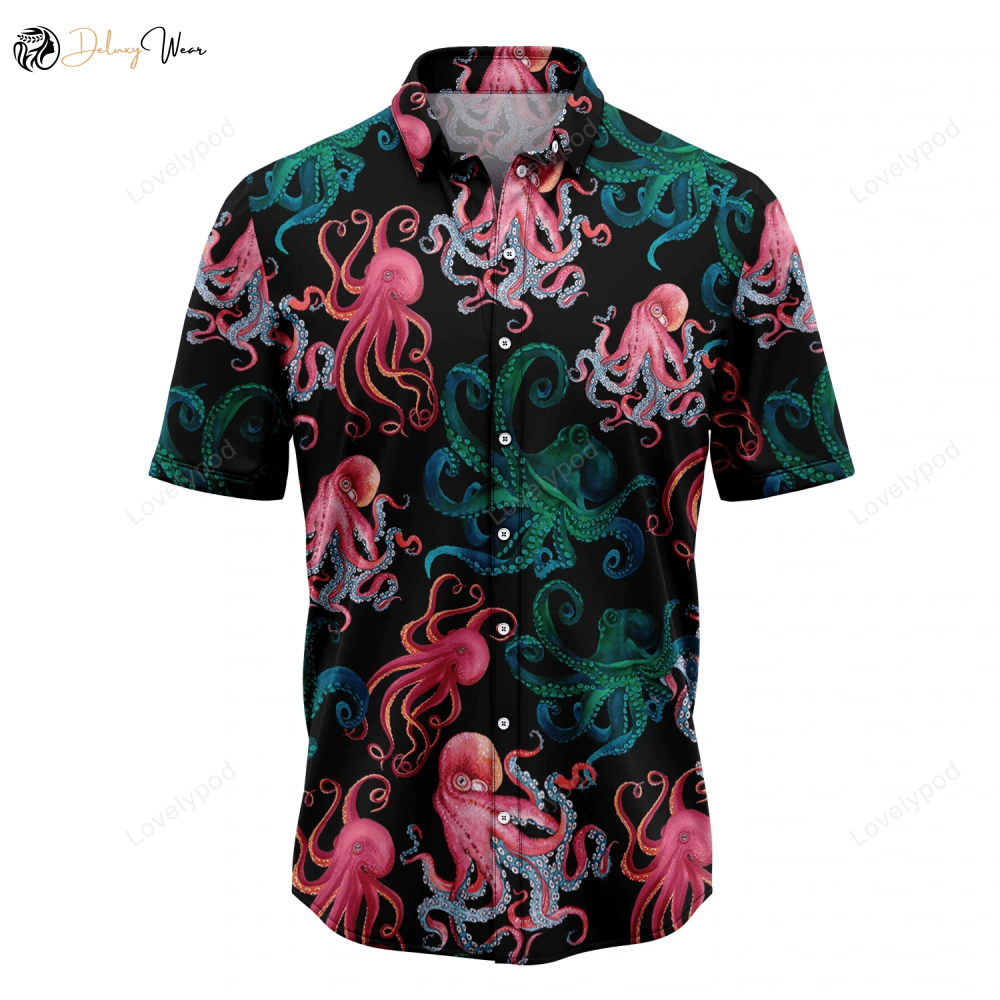 Octopus Party Hawaiian Shirt Gift for Men Women Fans – Summer Gift for Men Aloha Beach Shirt Gift for Men Women Fans