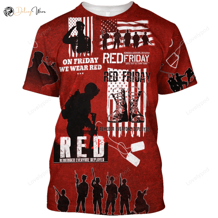 Friday Red Unisex Hawaiian Shirt Gift for Men Women Fans – Veteran 3D All Over Print