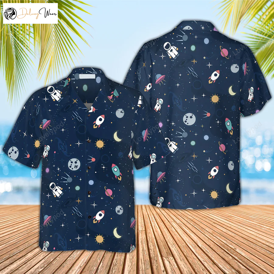 Stylish Outer Space Hawaiian Shirt Gift for Men Women Fans – Unisex Summer Apparel