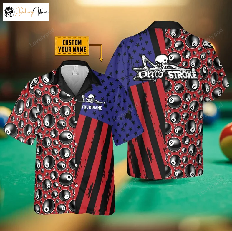 Custom Billiard Dead Stroke Hawaiian Shirt Gift for Men Women Fans – Personalized Design for Stylish Pool Enthusiasts