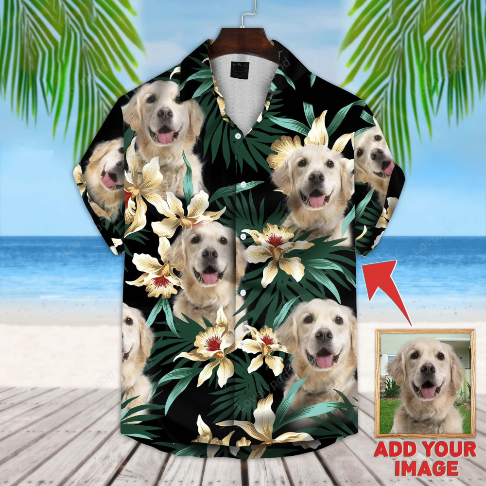 Customized Dog Hawaiian Shirt Gift for Men Women Fans: Men & Women s Hawaii Shirt Gift for Men Women Fans Personalized Photo Prints