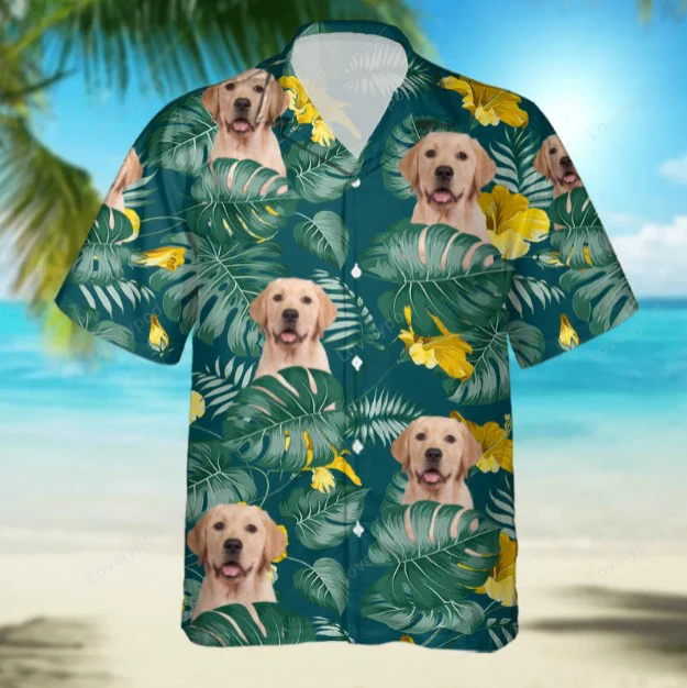 Custom Labrador Retriever Hawaiian Shirt Gift for Men Women Fans – Upload Personalized Photo Men s Dog Shirt Gift for Men Women Fans