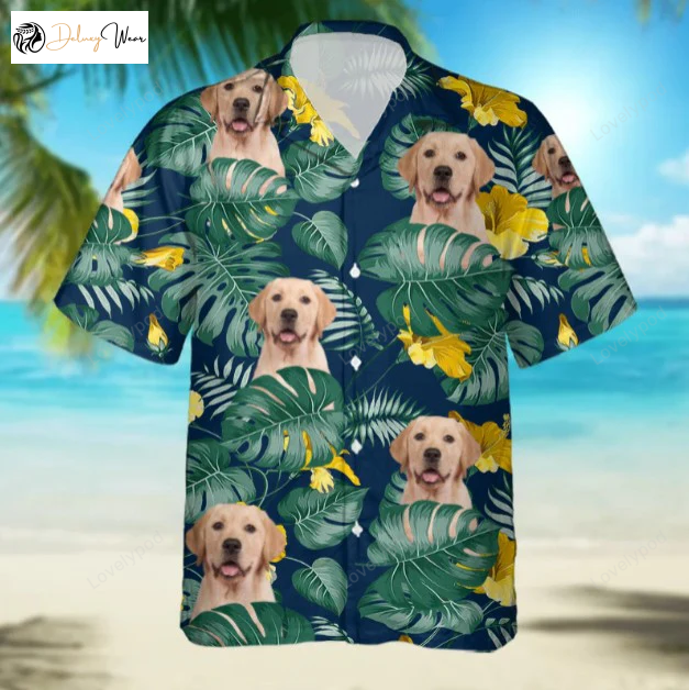 Custom Labrador Retriever Hawaiian Shirt Gift for Men Women Fans – Upload Personalized Photo Men s Dog Shirt Gift for Men Women Fans