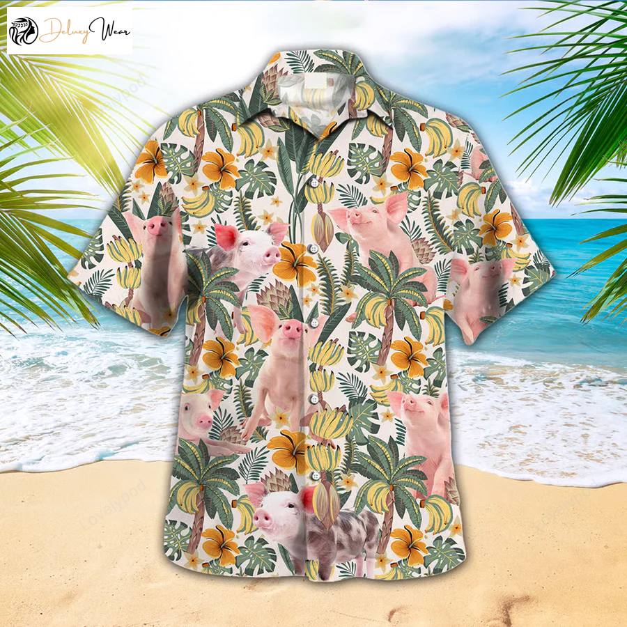 Pig & Animal Hawaiian Shirt Gift for Men Women Fanss: Fun Farmer Shirt Gift for Men Women Fans for Men & Women