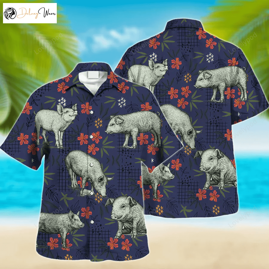 Pig Hawaiian Shirt Gift for Men Women Fans for Men – Funny Animal Shirt Gift for Men Women Fanss Unique Gift for Him